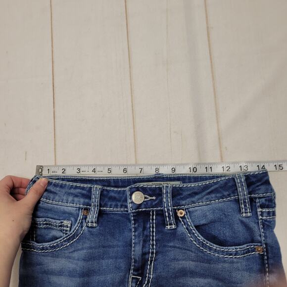 Rock & Roll denim bootcut mid rise cowgirl rodeo jeans leather - Picture 6 of 9